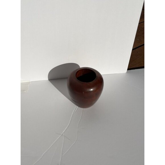 3.75” Petit Carved Wood Vase, Wall Snug Flat Side - Picture 16 of 16